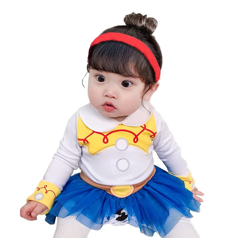 MYRISAM Jessie Costumes for Baby Toddler Girls Princess Birthday Cowgirl Tutu Bodysuit Romper Tutu Dress w/Headband - Image 3